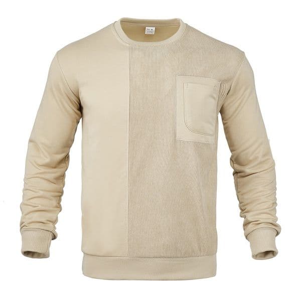 Men's Designer Hoodie Autumn Polo And Winter American-style Heavy Corduroy Patchwork Crew Neck Casual Solid Color Designer Shirt Long-sleeve Sweatshirt European