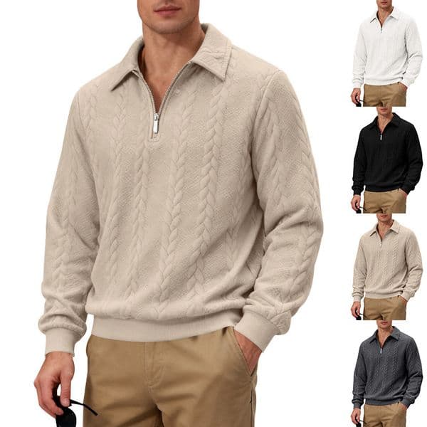 Independent Platform Men's Clothing Casual Designer Shirt Designer Hoodie Sweatshirt Jacquard Collar Long-sleeve Polo Shirt Polo Loose Fit