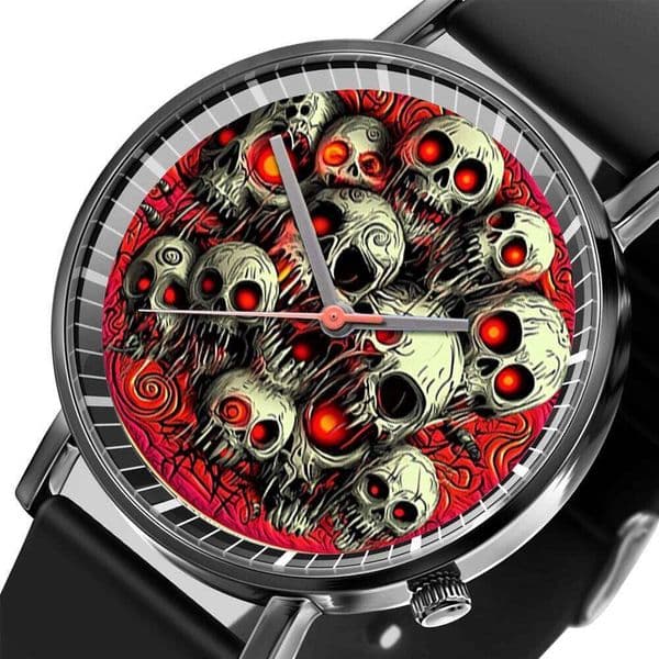 Women's Watch 2025 New Halloween Skull Style Design Quartz Watches Fashion Black Silicone Men's Simple Clock Wristwatch