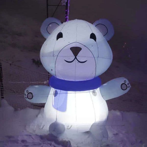 wholesale Inflatable Christmas Little Bear Sitting Inflation Bear Smiling for Winter/Ski Resort Ask about the price