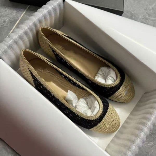 Paris designer leather Ballet Flats Ballet Shoes Women brands Quilted Slip on Ballerina Round Toe Ladies Dress Hand-woven Shoes US SIZE 34-42 tfre0003