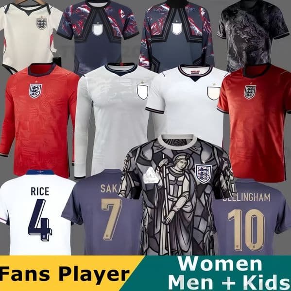 3XL 4XL TOP 2026 England Football Shirt 25 26 27 EZE BELLINGHAM STONES Football kits Soccer Jersey RASHFORD KANE SAKA RICE FODEN National Team Kid