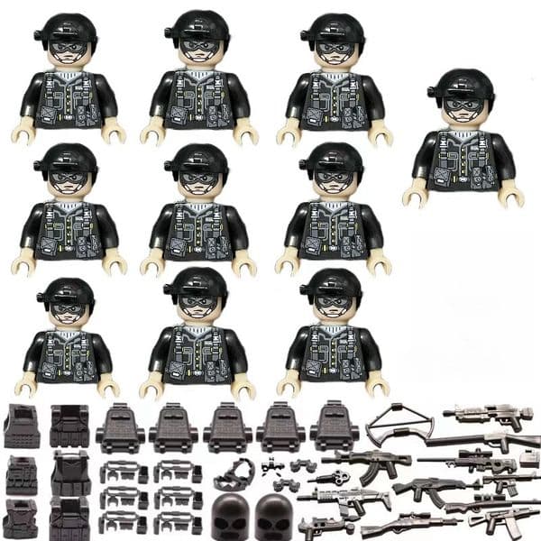 Special Forces + Armored Car Brick Set, Military Combat Soldier Minifigures + Weapon Accessories, Building Toys for Boys