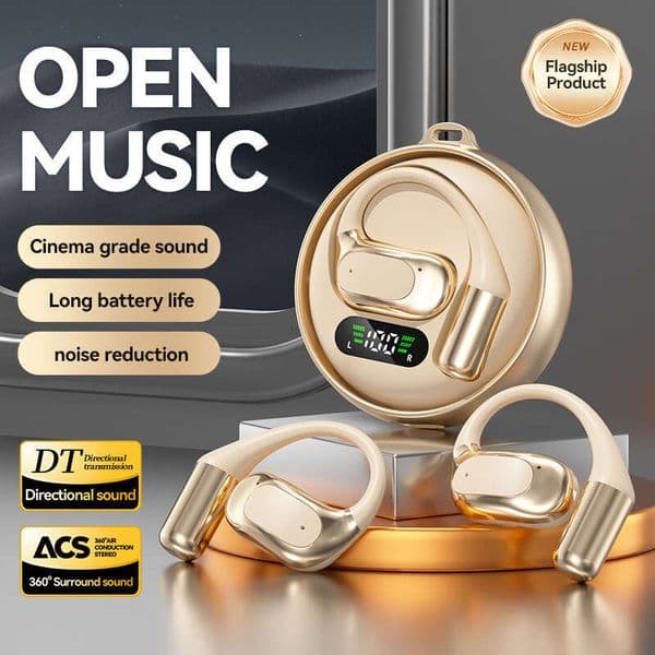 Cross-Border New AI Translation Wireless Bluetooth Earphones Ear-Hook High-Quality Sound Long Battery Life Rotating Magnetic Design