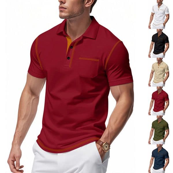 Men's Clothing Summer Polo New Style Collar Designer Hoodie Buttoned Short-sleeve T-shirt American Casual Designer Shirt Sports Men's POLO Shirt
