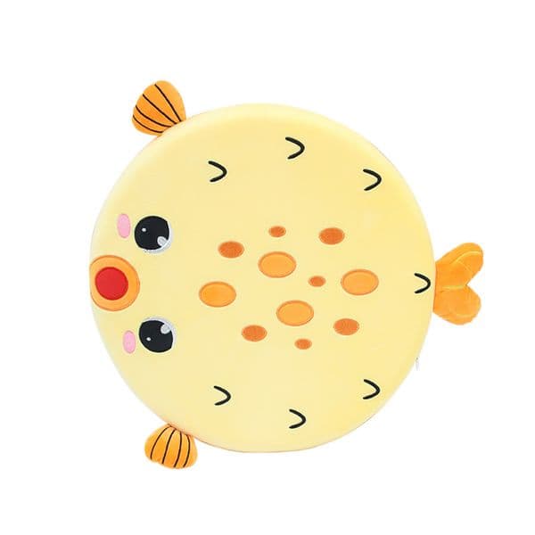 Ocean Animal Fish-Shaped Seat Cushion Cartoon Round Cushion Cute Plush Cushion for Long Sitting