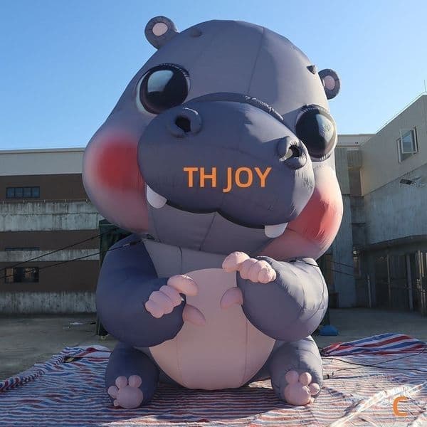 Outdoor activities Advertising inflatable 8m height (26ft) Giant inflatable hippo cartoon,outdoor decoration inflatable animal model hippopotamus
