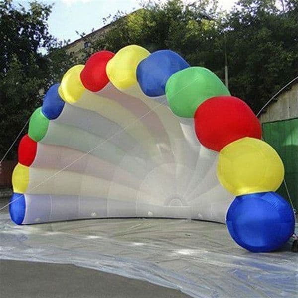 Customized Outdoor rainbow color large inflatable shell tent giant event dome marquee concert stage cover tent for Sale