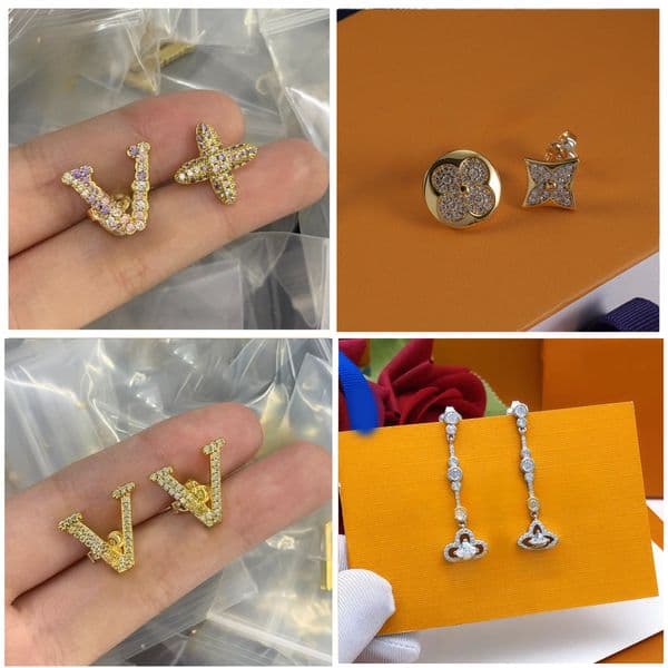 Designer Earrings Luxury Letter Charm Earring Stud Ear Earrings for Fashion Women Fashion Jewerlry Wedding Party Gift