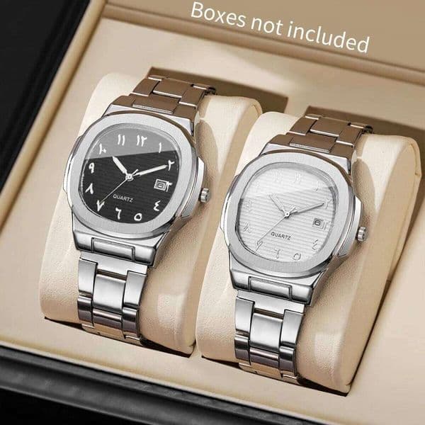 2/4PCS Fashion Square Men Business Watches Luxury Male Calendar Quartz Wristwatch Reloj Hombre Clock GiftWithout Box