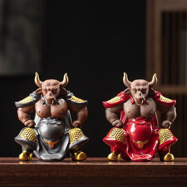 Bestseller New Chinese Style Wealth-Attracting Purple Clay Demon King Ox Spirit Living Room Desktop Decoration Home Auspicious Ornament ddmySat