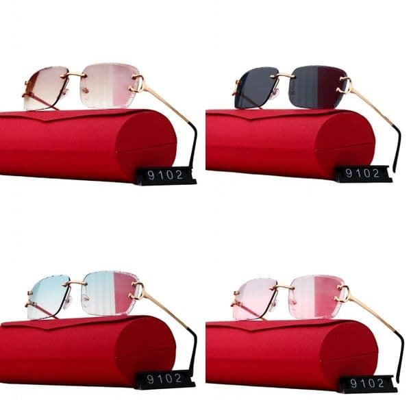 Designer Sunglasses Men Women sunglasses Fashion Classic Frame Glasses Leopard Head Composite Metal Rimless Optical Frame Sunglasses UV 400 With Box zl430