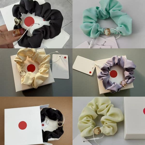 Letter elastic designer scrunchie vintage rubber band luxury spring small hair tie ponytail gym clothing hairrope running convenient