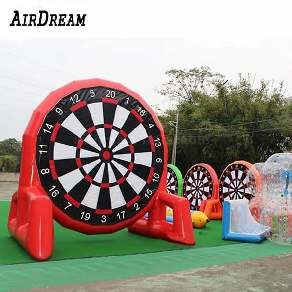 Free delivery 3.5m height (11.5ft) with 6balls PVC Red Inflatable Soccer Dart Board football target For shooting Sports Game Equipment