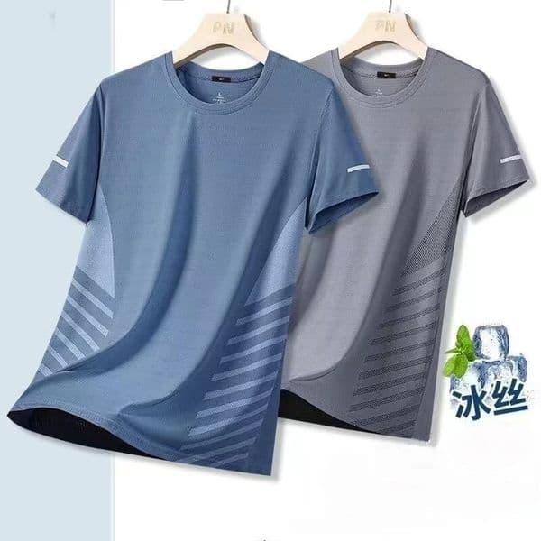 Polo Designer T-shirt Ice Silk Short Sleeve Men Summer Thin Quickdry Mesh Sports Fitness Half Sleeve Top Casual Stretch Designer Hoodie Summer Wear