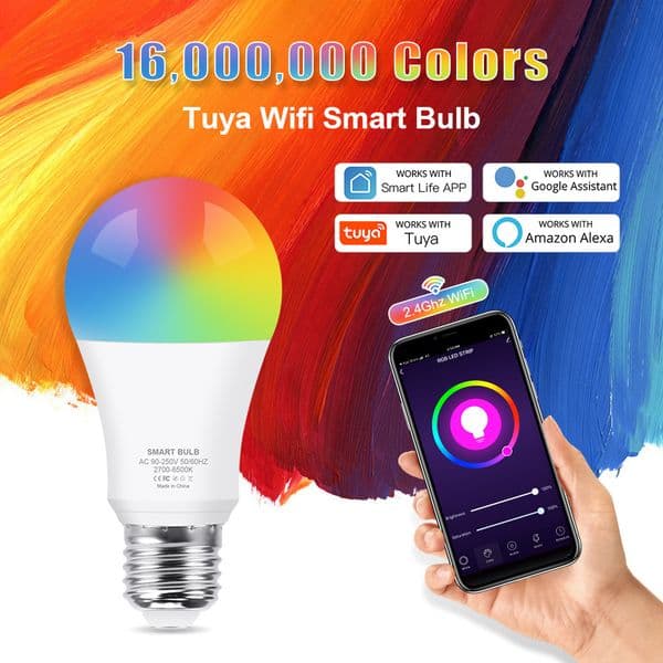 Tuya Smart WiFi LED Light Bulbs 220V 110V 9W E27 Alexa LED Lamp RGB Smart Life APP Google Assisatnt Voice Control