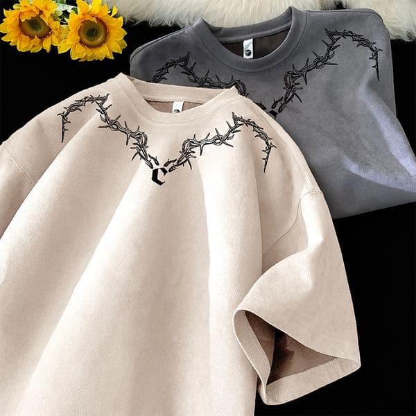 New Suede Heavyweight Short Designer T-shirt Sleeve For Men Polo Summer Oversize Large Size Trendy Designer Hoodie Fivesleeve Shirt