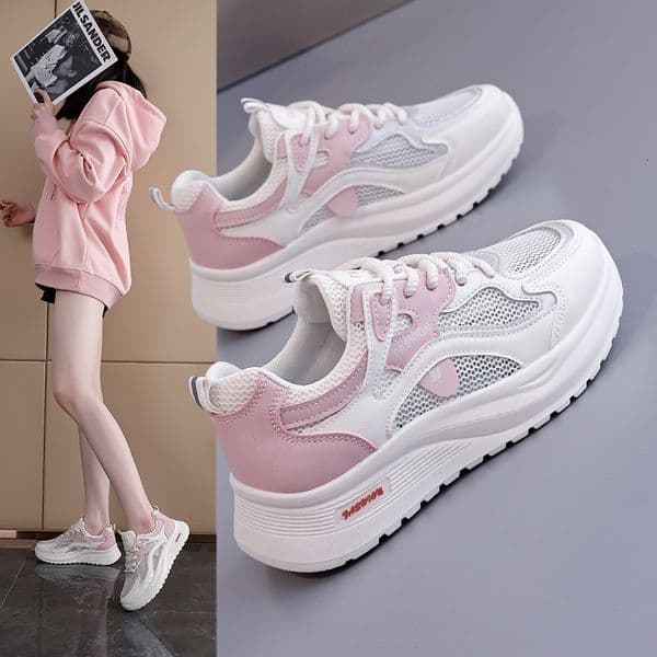 Ddmysports Women S Breathable Mesh Sports Shoes New Spring Model Middle School Students Lightweight Soft Sole White Sneakers For Q Outdoor Shoes