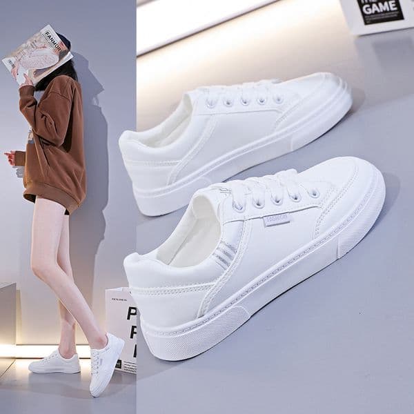 Ddmysports Women S White Sneakers Spring And Summer New Versatile Trendy Popular Casual Flat Shoes For Women Model RL Outdoor