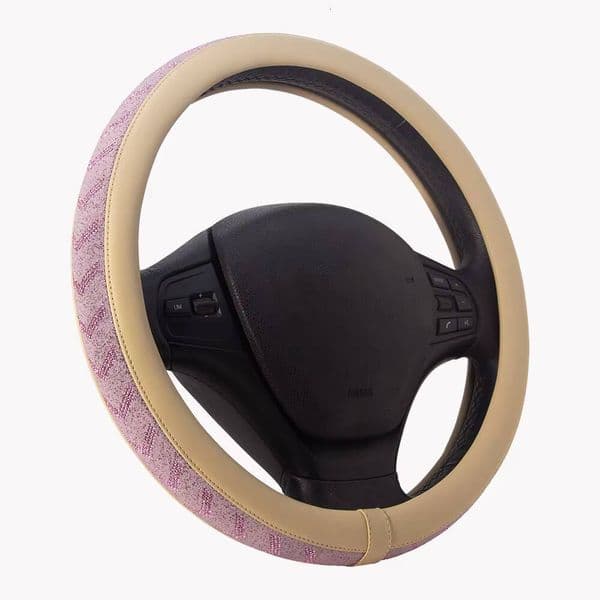 Fashionable arrow design steering wheel cover, full crystal rhinestone, universal fit suitable for most vehicles