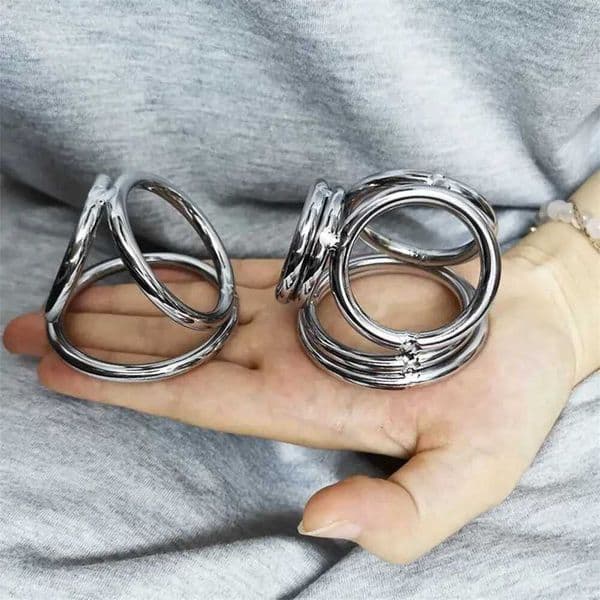 Manyjoy Stainless Steel Penis Ring Cock Ring Testicle Stretcher Ball Ring Delay Ejaculation Cockring BDSM Sex Toy Men Accessory Ha99