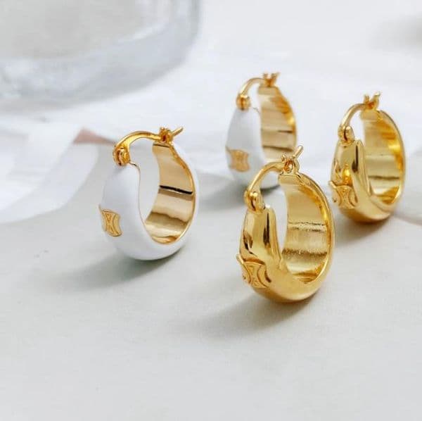 Luxury High Quality Designer Fashion Earrings Electrop lating Minimalist Personality Fashion Round Large Earrings Jewelry Gift
