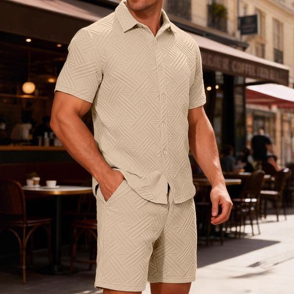 Printed Summer Custom Men's Polo Solid Designer T-shirt Color Jacquard Shirt Casual Designer Hoodie Sports Short Sleeve Shorts Twopiece Set