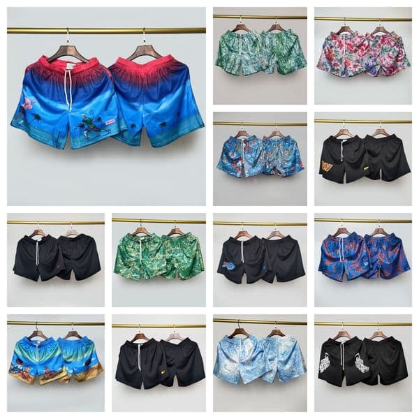 Designer shorts American trendy brand hollowed-out breathable sports shorts, casual loose-fitting vacation beach shorts, quick-drying men's shorts