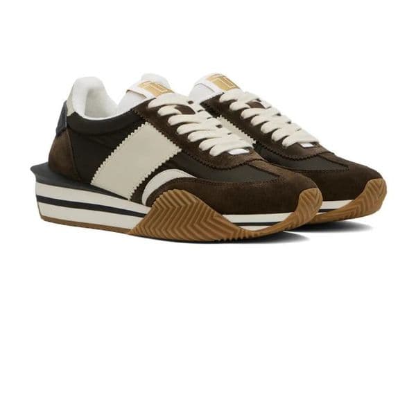 Luxuriou Men James Sneaker Shoes Side Stripe Suede & Nylon Trainer Chunky Rubber Sole Skateboard Walking Lace Up Comfort