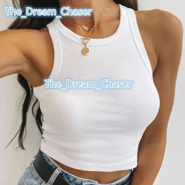 HG541 Magicmk Quality Popular Fashionable Cotton Stretch Breathable Knitted Tank Tops Womens Solid Color Cropped O-Neck Navel