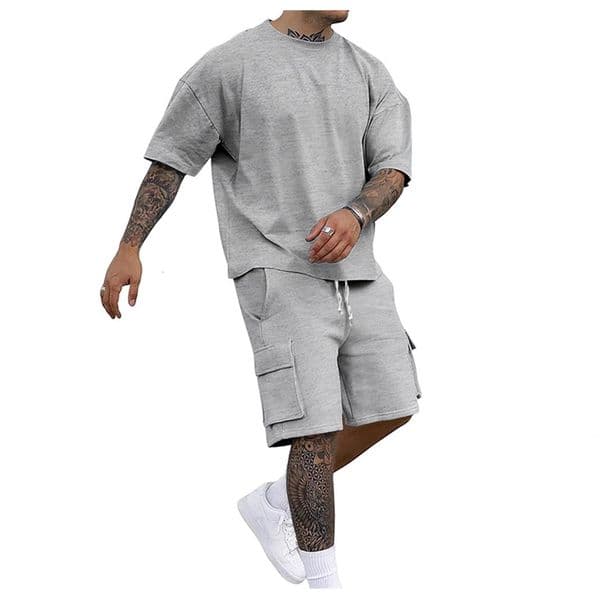 European And American Polo Designer Hoodie Men's Summer Style Loose Fashion Casual Sports Men's Designer T-shirt Short Sleeve Shorts Twopiece Set