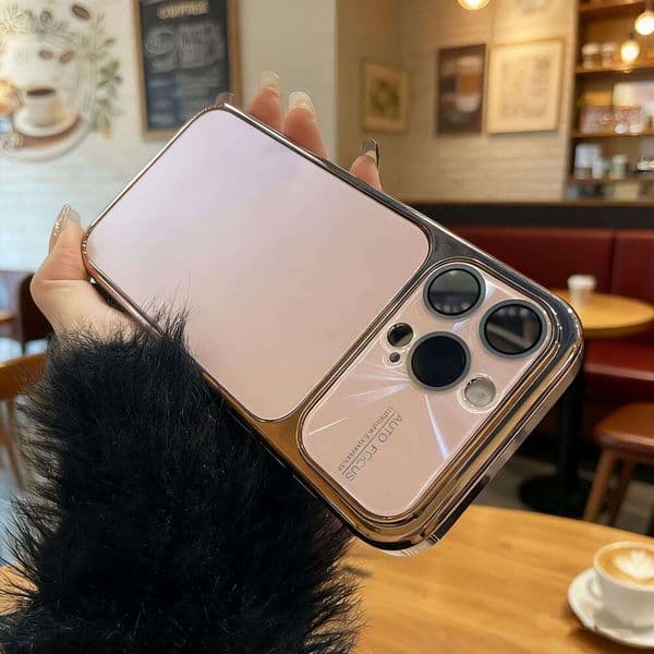 New large window phone case suitable for iPhone 17 Pro Max, Apple 16, laser 15, electroplated matte 14