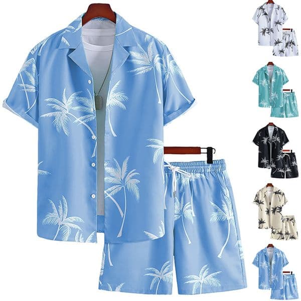 New European And American Summer Style Collar Printed Ice Silk Designer T-shirt Polo Designer Hoodie Short Sleeve Shirt Casual Vacation Short Sleeve Shorts Set