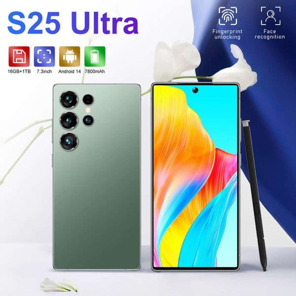 New S25 Ultra cross-border smartphone 3+16G true 4G with center punch-hole high-end 7.3-inch large screen all-in-one device Android 14