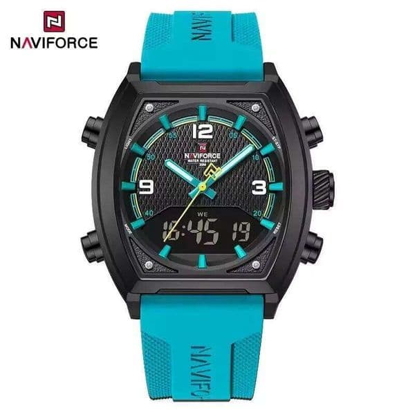 NAVIFORCE 9242 Fashion Quartz Watches for Man Dual Display Calendar Luminous Waterproof Sports Men Digital Watch reloj hombre