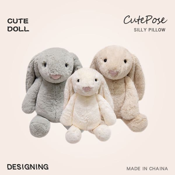 Lop-Eared Bunny Plush Toy Stuffed Animal Doll for Kids Girls Soothing Gift