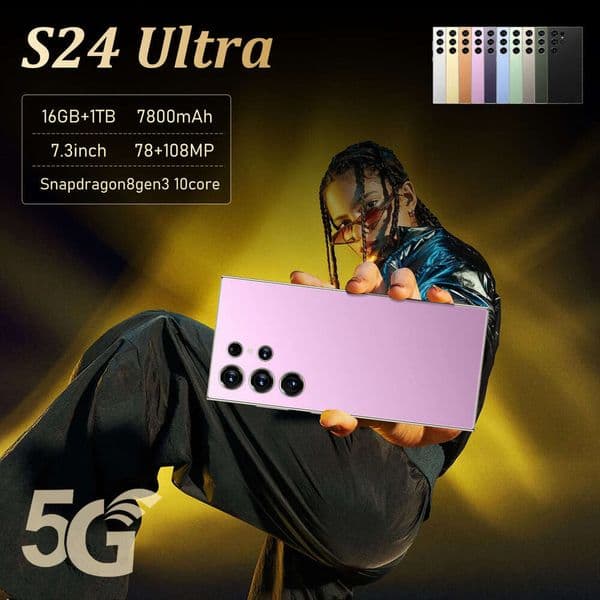 Cross-border smartphone S24 Ultra true 4G with built-in stylus 7.3inch 4+128GB Android 12 in stock