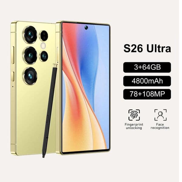 New hot-selling product S26 Ultra smartphone with built-in stylus 5.0inch Large screen true 4G network Android 10 3+64GB