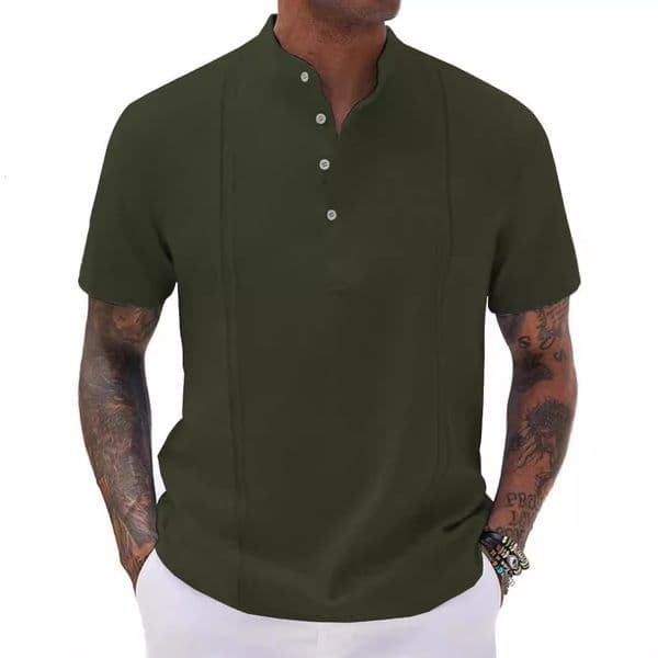 Polo Men's European And Designer Hoodie American Style Shortsleeve Striped Solid Color Buttonup Shirt Summer Designer T-shirt New Top