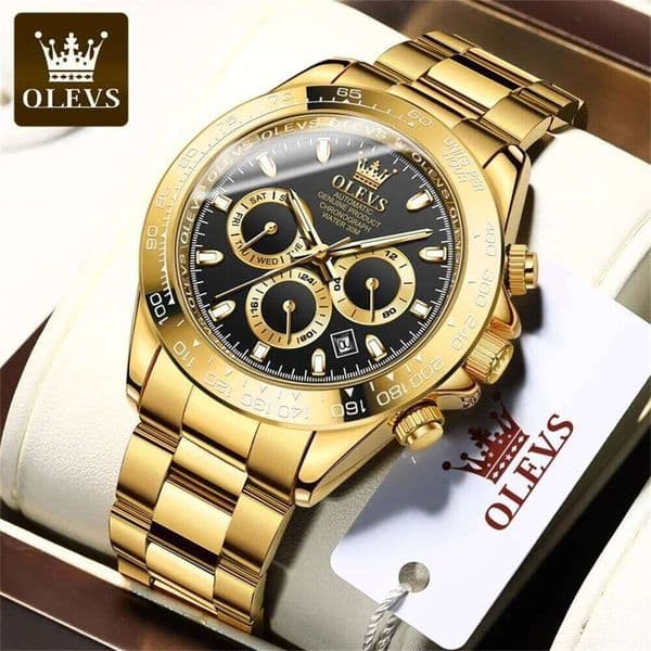 OLEVS 6638 Men Watches Tourbillon Dial Dual Calendar Display Luxury Automatic Watch