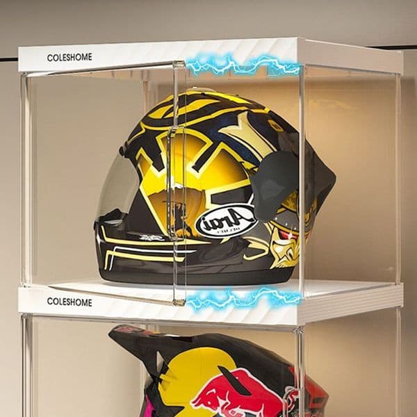 Helmet Storage Cabinet Motorcycle Hat Organizer Helmet Display Box Motorcycle Equipment Storage Rack Storage Box