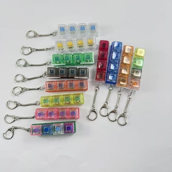2026 New Fidget Clicker Keyboard Fidget Keychain, Button Fidget Gifts for Adults to Relieve Stress