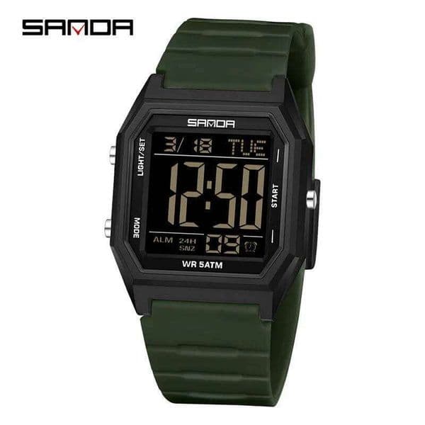 SANDA 6355 Sports Digital Watches for Man Multifunctional Luminous Alarm Clock Calendar Countdown Fashion Men Electronic Watch