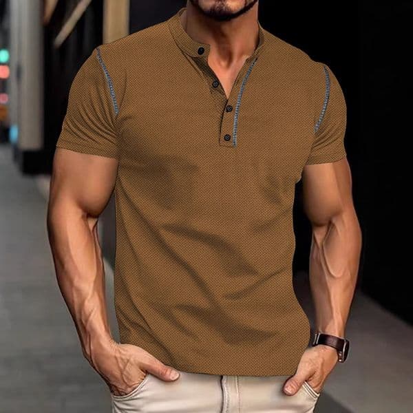 European Designer T-shirt And Polo American Men's Summer Designer Hoodie Retro Casual Loose Button Placket Pineapple Check Short Sleeve Men's Polo Shirt