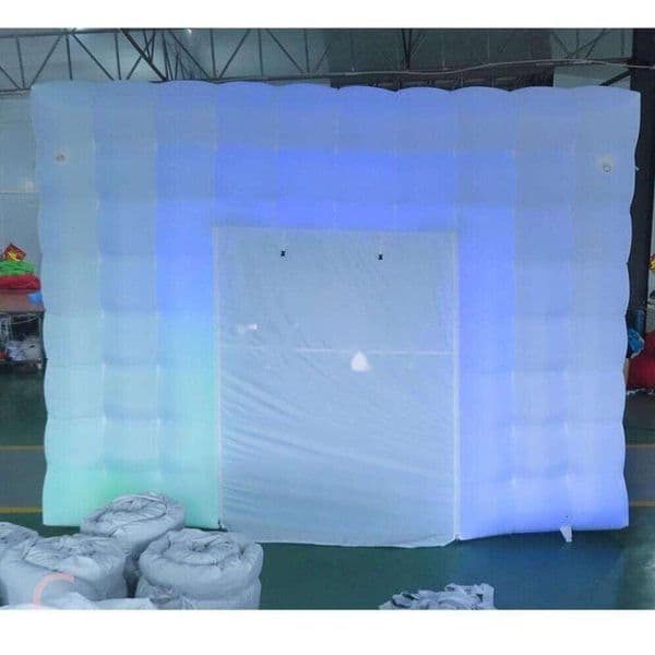 Free Air Ship To Dooroutdoor Activities LED Light White Inflatable Square Nightclub Cube Inflatable Party Tent For Carnival Advertising