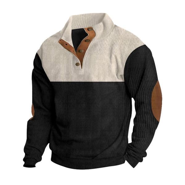 Plus Size Designer T-shirt Autumn/winter Men's Casual Colorblock Collar Sports Swea Corduroy Standup Polo Designer Hoodie Collar Top