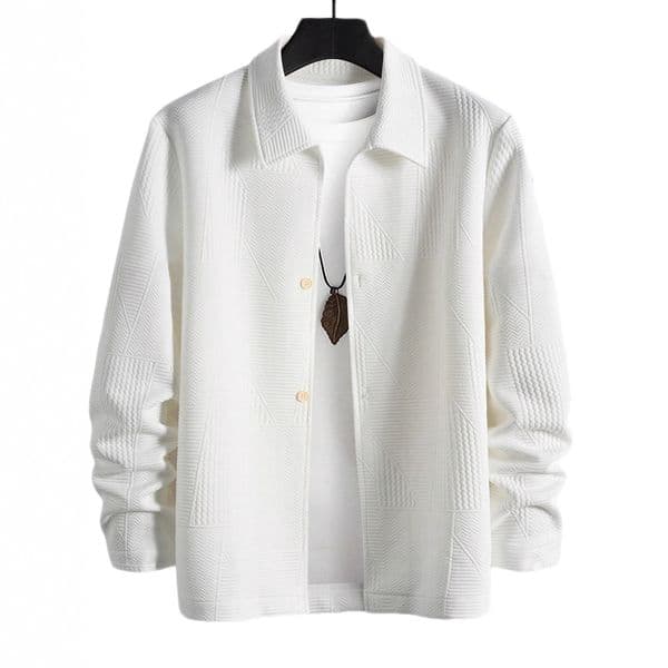European And American Designer Jacket Singlebreasted Jacquard Casual Jacket Solid Color Patchwork Design Simple Solid Color Collar Coat