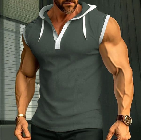 Summer New Polo Shirt European And Designer Hoodie American Muscle Fitness Quickdry Polo Breathable Men's Designer T-shirt Tank Top Vest