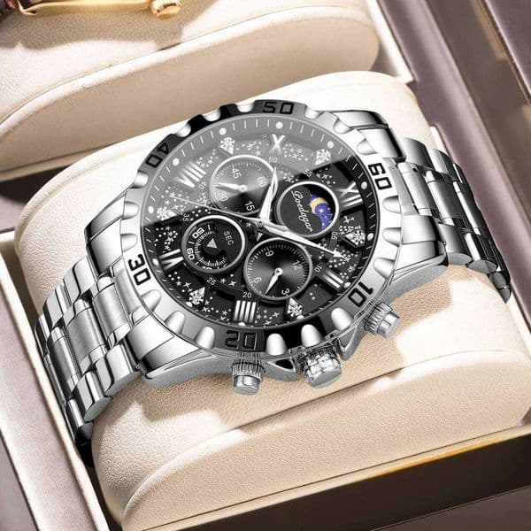 POEDAGAR Functional Men Watch Waterproof Luminous Chronograph Stylish Man Wristwatch Stainless Steel Quartz Sports Men's Watches