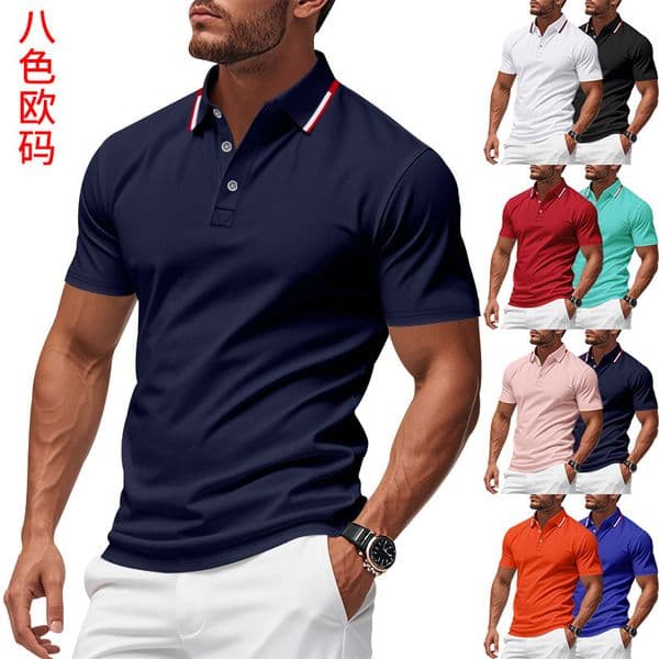 Solid Color Shortsleeve For Men Summer Bestseller Polo Men's Casual Shirt Business Golf Quickdry Hoodie Polo Shirt